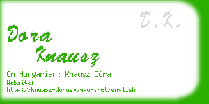dora knausz business card